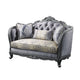 Loveseat with Scrolled Molded Frame and Queen Anne Legs, Gray