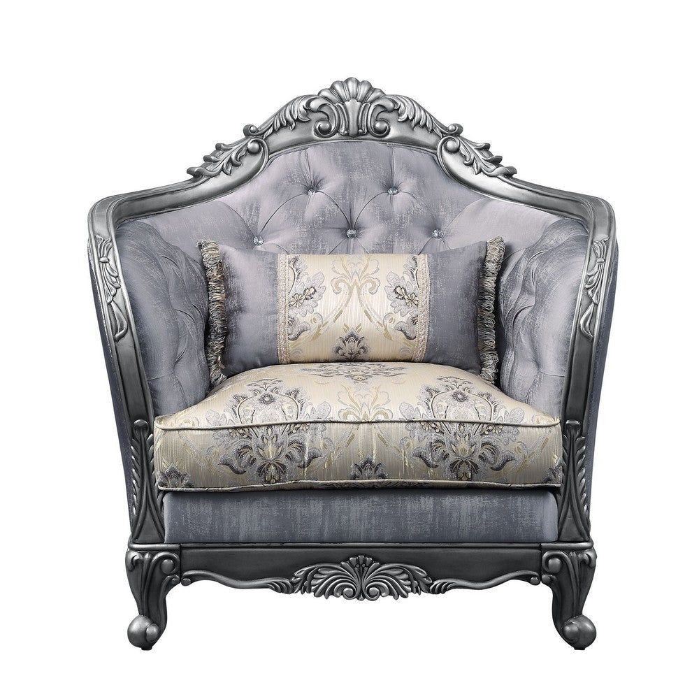 Chair with Scrolled Molded Frame and Queen Anne Legs Gray BM250202