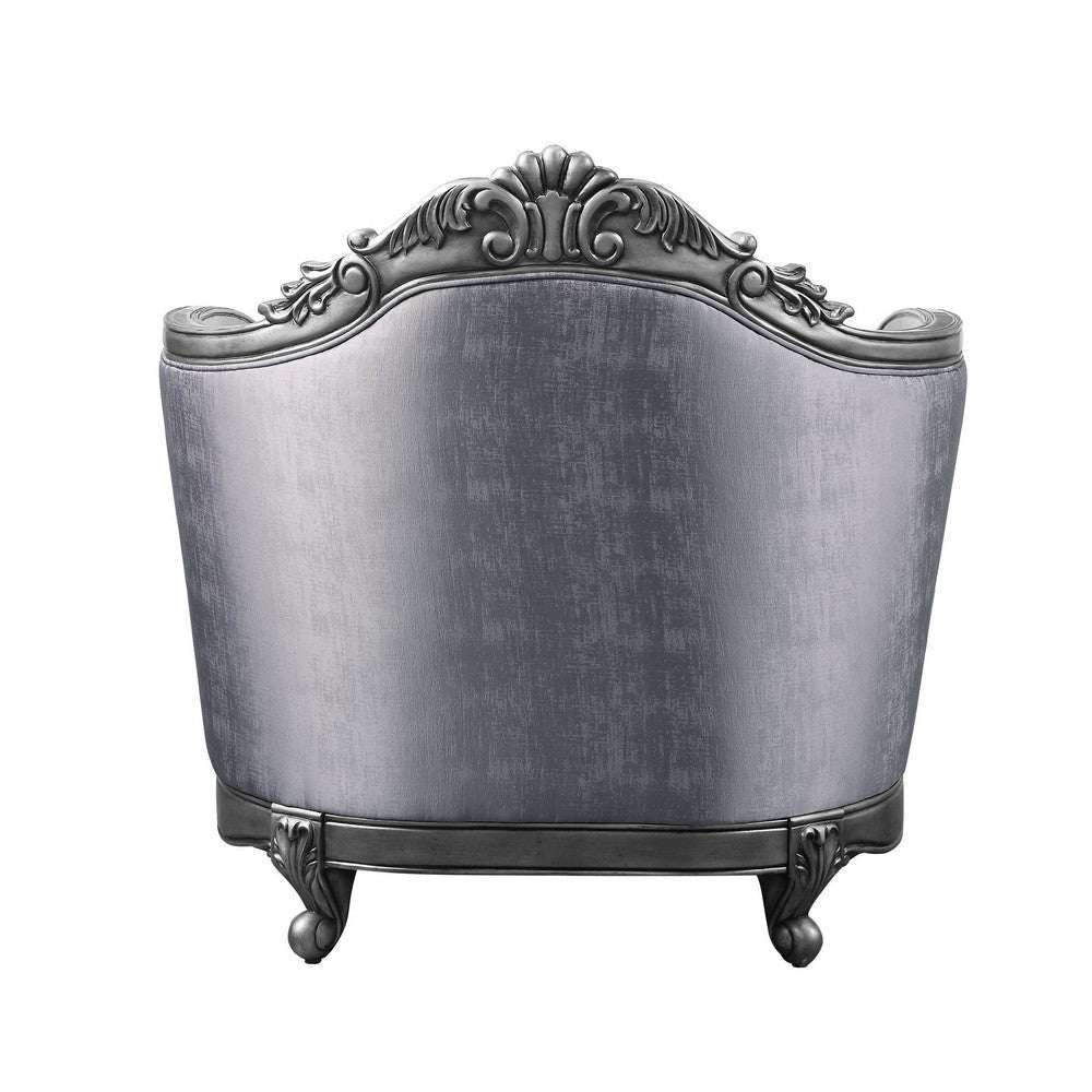 Chair with Scrolled Molded Frame and Queen Anne Legs Gray BM250202