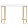 Writing Desk with Metal Curved Sled Base and Floor Protectors White BM250218
