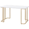 Writing Desk with Metal Curved Sled Base and Floor Protectors, White