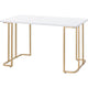 Writing Desk with Metal Curved Sled Base and Floor Protectors, White