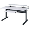 Gaming Table with USB Plugin and Headset Rack White BM250223
