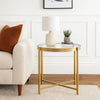 Liora End Table | Round Glass Top | Metal Frame | Gold