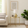 Liora End Table | Round Glass Top | Metal Frame | Gold