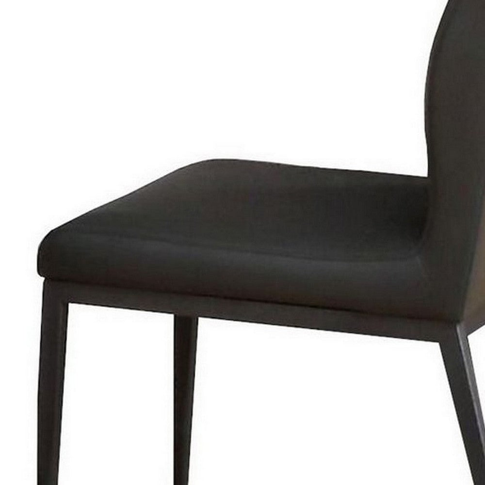Chair with Faux Leather and Sleek Metal Legs Gray BM250230
