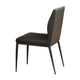 Chair with Faux Leather and Sleek Metal Legs, Gray