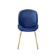 Side Chair with Fabric and Bucket Design Set of 2 Blue and Gold BM250231