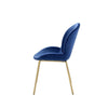 Side Chair with Fabric and Bucket Design Set of 2 Blue and Gold BM250231