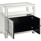 Cabinet with Mirrored Inserts and 2 Door Storage Silver By Casagear Home BM250236