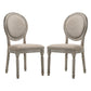 Side Chair with Oval Padded Back and Turned Legs, Set of 2, Brown By Casagear Home