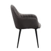 Reid Side Chair | Channel Tufted | Round Tapered Legs | Set of 2 | Gray BM250260