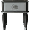 MDF End Table with 1 Drawer and Turned Tapered Legs Gray and Silver BM250262