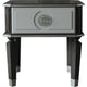 MDF End Table with 1 Drawer and Turned Tapered Legs Gray and Silver BM250262