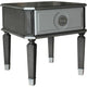 MDF End Table with 1 Drawer and Turned Tapered Legs, Gray and Silver