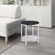 Liora End Table | Faux Marble Top | Glass Shelf | Black
