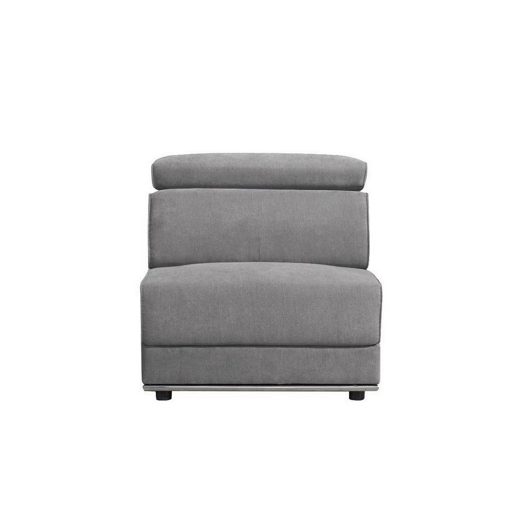 Fabric Upholstered Modular Armless Chair Dark Gray BM250269