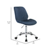 Adjustable Office Chair with Channel Stitching Blue and Chrome By Casagear Home BM250278