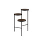 3 Tier Plant Stand with Round Wooden Shelves and Foldable Design Black By Casagear Home BM250280