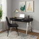 Writing Desk with MDF 2 Drawers and Metal Legs, Black and Chrome