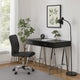 Writing Desk with MDF 2 Drawers and Metal Legs, Black and Chrome