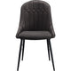 Fabric Upholstered Side Chair Set of 2 Gray and Black BM250287