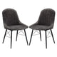 Fabric Upholstered Side Chair, Set of 2, Gray and Black