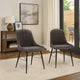 Fabric Upholstered Side Chair, Set of 2, Gray and Black