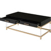 Metal Base Framed Coffee Table Black and Gold By Casagear Home BM250295