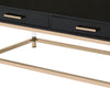 Metal Base Framed Coffee Table Black and Gold By Casagear Home BM250295