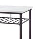 Reid Kitchen Island | Artificial Marble Top | 2 Slatted Shelves | White