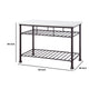 Reid Kitchen Island | Artificial Marble Top | 2 Slatted Shelves | White