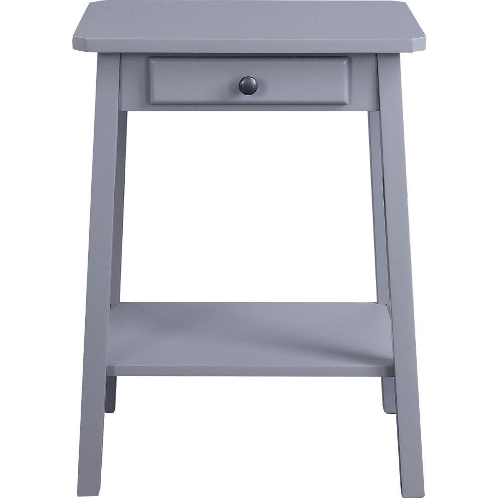 MDF Accent Table with 1 Drawer and Open Shelf Gray BM250306