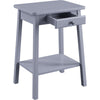 MDF Accent Table with 1 Drawer and Open Shelf Gray BM250306