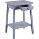 MDF Accent Table with 1 Drawer and Open Shelf Gray BM250306