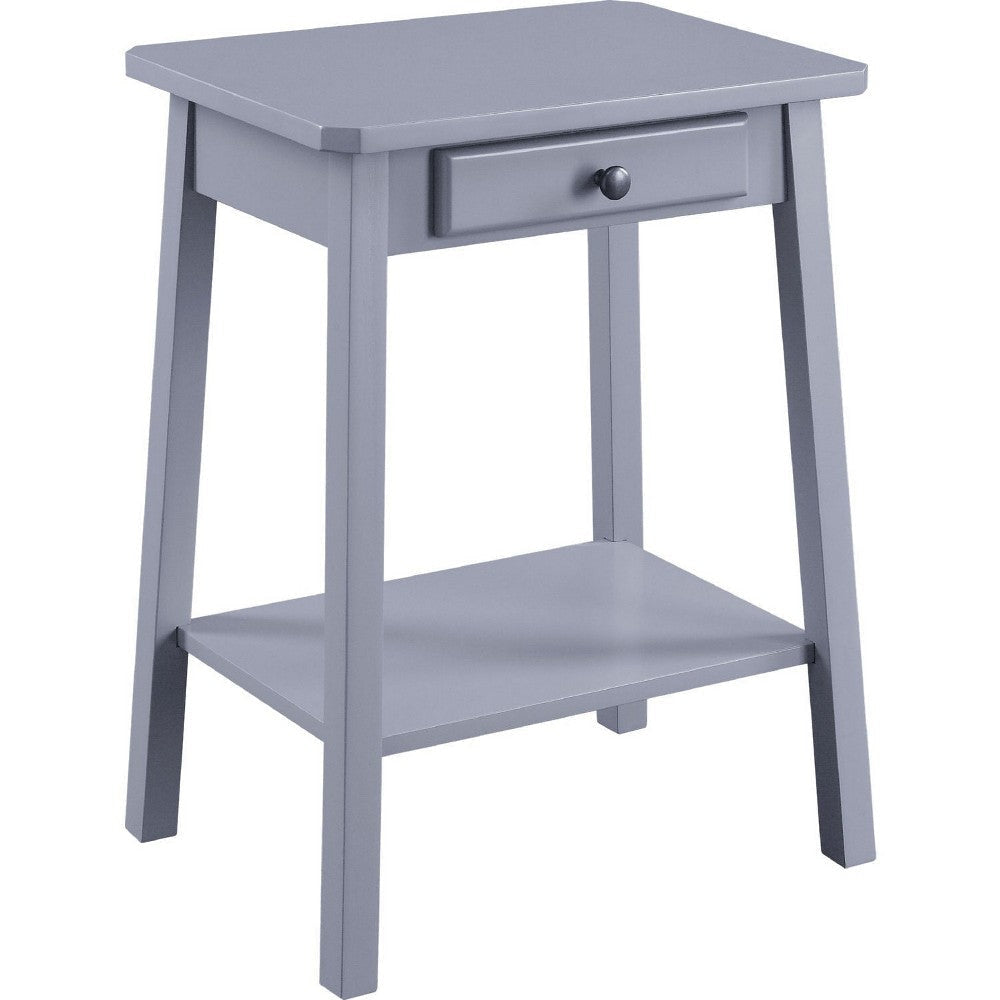 MDF Accent Table with 1 Drawer and Open Shelf, Gray