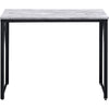 Writing Desk with V Shaped Accent and Distressed Look White BM250307