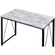 Writing Desk with V Shaped Accent and Distressed Look White BM250307