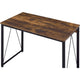 Writing Desk with V Shaped Metal Accent Rustic Brown BM250308