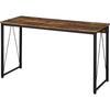 Writing Desk with V Shaped Metal Accent, Rustic Brown