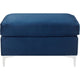 Ottoman with Removable Cushion Seat and Sleek Legs Blue BM250317