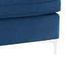 Ottoman with Removable Cushion Seat and Sleek Legs Blue BM250317