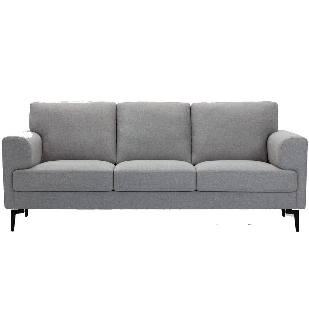 Sofa with Fabric Upholstery and Sleek Metal Legs Gray BM250321