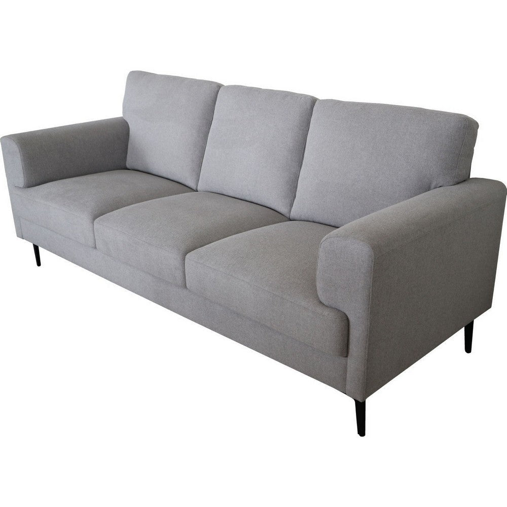 Sofa with Fabric Upholstery and Sleek Metal Legs, Gray
