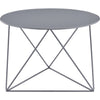 Accent Table with Open Geometric Base and Round Top Gray
