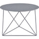 Accent Table with Open Geometric Base and Round Top Gray