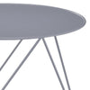 Accent Table with Open Geometric Base and Round Top Gray