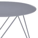 Accent Table with Open Geometric Base and Round Top Gray