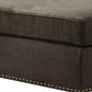 Ottoman with Fabric Upholstery and Nailhead Trim Details Gray By Casagear Home BM250332