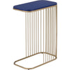 Open Framed Unique Accent Table, Blue and Gold